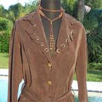 Cache Brown Whip Stitch Removable Self Belt Jacket Top New Stretch $138 NWT Photo 3
