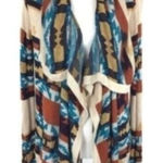 Skies Are Blue  Cardigan Small Multicolor Open Front Boho Sweater Photo 0