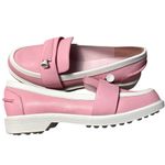 Tory Burch  Preppy Pocket-Tee Golf‎ Pink & White Loafers size 6M Photo 2