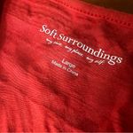 Soft Surroundings  Kalahari Red embroidered Jersey-Knit Tunic large Aztec v neck Photo 3