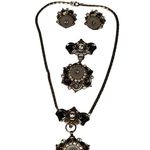 Grandmas Jewelry Matching Earrings Brooch Necklace Designer Costume Jewelry Set Gold Photo 2