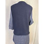 Jennifer Moore Vintage Autumn Leaf Sweater Novelty Vest Embroidered Navy L Photo 4