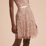Anthropologie BHLDN Lara Addison Dress Rose Nude 4 Bridesmaid Beaded Pink Photo 0