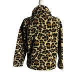 J.Crew Vintage Heavy Fleece Sweatshirt XS Leopard Print Snap Collar Flap Pockets Photo 3