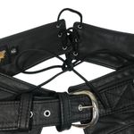 Harley Davidson HARLEY- DAVIDSON Cow Leather Moto Riding Chaps W's XL Black Adjustable Made USA Photo 3