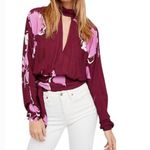 Free People ‘Say You Love Me’ Open Back Keyhole Blouse in Burgundy Size Small Photo 5