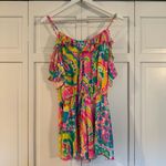 Lilly Pulitzer Fenella ruffle shoulder romper size small Photo 5