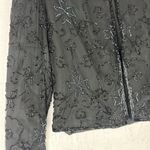 Jennifer Vintage Silk Beaded Evening Jacket Size Medium Black Photo 3