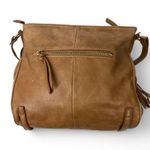 MMS Brown Faux Leather Medium Size Crossbody Bag Purse Shoulder Gold Hard Wear Photo 3