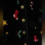 Talbots Rare‎ NWT Vintage  Velvet Holiday Vest Black Embroidered 90s Size Small Photo 3