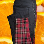 Hot Topic  Split Leg Pants Plaid Emo Goth Chain Accent XS‎ Photo 0