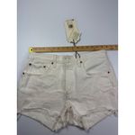 Levi's  501‎ High Rise Denim Shorts Frayed Hem White Premium Size 30 Photo 13