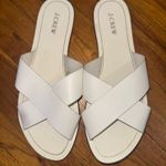 J.Crew Cyprus Off-White Leather Cross- Strap Slide Sandals Size 12 Photo 0