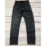 Interstate Leather Riding Moto Pants Black Raw‎ Hem High Waisted Straight Sz 10 Photo 4
