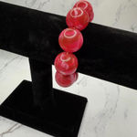 Vintage 5.5” Chunky Red Marble Bead Bracelet Photo 0