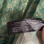 ZARA  Maxi Dress Green Metallic Gold Tiered Flowy Bohemian Size XS SMALL oversize Photo 9