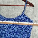 EXPRESS VTG  Blue Floral Print Spaghetti Strap Romper Women's Size 9/10 Photo 7
