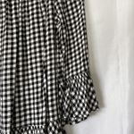 Cute! Beach Lunch Lounge Black &White Checkered Summer Shirt Ruffle‎ Size S/P Photo 4