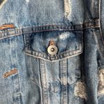 ZARA Blue Distressed Jean Jacket Size Medium Photo 4