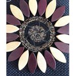 Black Woven Structured Wooden Daisy with Beading African Tote Bag Photo 7