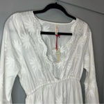Raga NWT  Jaya Dress White Embroidered Floral Mini Dress Bell Sleeves Size S Photo 6