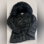 Laundry by Shelli Segal Black cinched winter jacket coat with hood by Laundry by Shelli Segal medium Photo 2