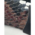 Vintage Silver Fish Scale Belt Metal STRETCHY Flower Buckle Shiny Sparkly Disco Photo 2