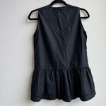 barney's new york  Made In Italy Black 100% Cotton Sleeveless Blouse Size 36 Small Photo 3