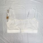 SKIMS NWT  White Fit Everybody Scoop Neck Ribbed Knit Bralette Bra Women's Small Photo 1