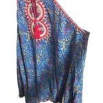 Savanna Jane Dress Blue 3X Floral Embroidered Lined Sleeveless Tassels Pink Boho Photo 4