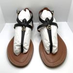 Coach NIB  Shoulder Lydia Sandals Black Leather Size 6.5B Photo 2