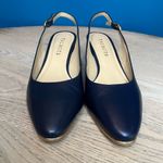 Talbots Kelsey Slingback Pumps Navy Nappa Leather Almond Toe Women’s Size 6.5 Photo 4