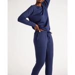 Quince  Navy SuperSoft Fleece Joggers Navy Size Large NWT Photo 3