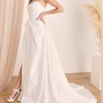 Lulus Lifetime of Love White Satin Strapless A-Line Gown Women’s Sz 4 Photo 2