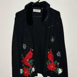 Heirloom Collectibles Zip Up Faux Fur Detachable Collar Cardinals Sweater Size L Black Size L Photo 8