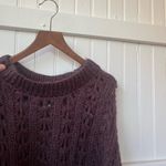 Altar'd State Womens Small Sweater Plum Distressed Open Knit Long Sleeve Pullover Photo 6