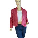 PELLE CUIR VINTAGE 1990'S PINK LEATHER FRONT BUTTON JACKET (M) Size M Photo 3