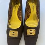 J.Renee Chocolate Heels with Gold Accent Brown Size 11 Photo 0