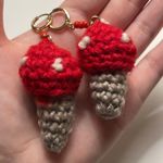 Urban Outfitters  Crochet Mushroom 🍄 Dangle Earrings Photo 2