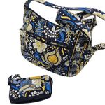 Vera Bradley Lizzy Ellie Blue Yellow Floral Paisley Crossbody Purse & Wallet Duo Photo 7