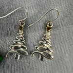 Christmas Tree Drop Earrings Set Of 2 Handmade Polymer Clay & Silver Photo 3