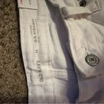 Old Navy White Jean Shorts with Folded Cuffs and Belt Loops Photo 2