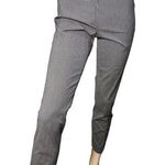 Les Copains Women’s Size 40 4 Gray Black Pinstriped Cigarette Trousers Pants Photo 0