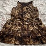 Voir Voir Animal Print Leopard Ruffle Sleeveless Mini Dress, size 14 Photo 9