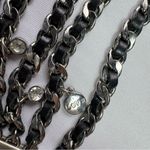 Good Work(s) Make a Difference Black Leather Metal Chain Inspirational Bracelet Photo 3