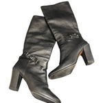 Kate Spade  Mandi Knee High Boots Size 9.5M‎ Black Pebbled Leather Designer Photo 0
