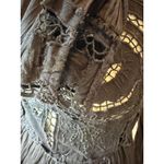 Free People  Dress Boho LBD size 2 Tunic Whimsygoth Black Long Sleeve Cut Out Photo 7