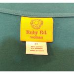 Ruby Rd Womens 2X‎ Green Teal Embellished Top Shirt 3/4 Sleeve Boho Funky Hippie Size XXL Photo 3