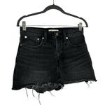 Madewell Womans Black High Rise Waist Denim Shorts Raw Hem Size 26 Photo 0