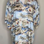 Campia Tropical Beach Poker Camp Shirt Sz Medium Blue Photo 0